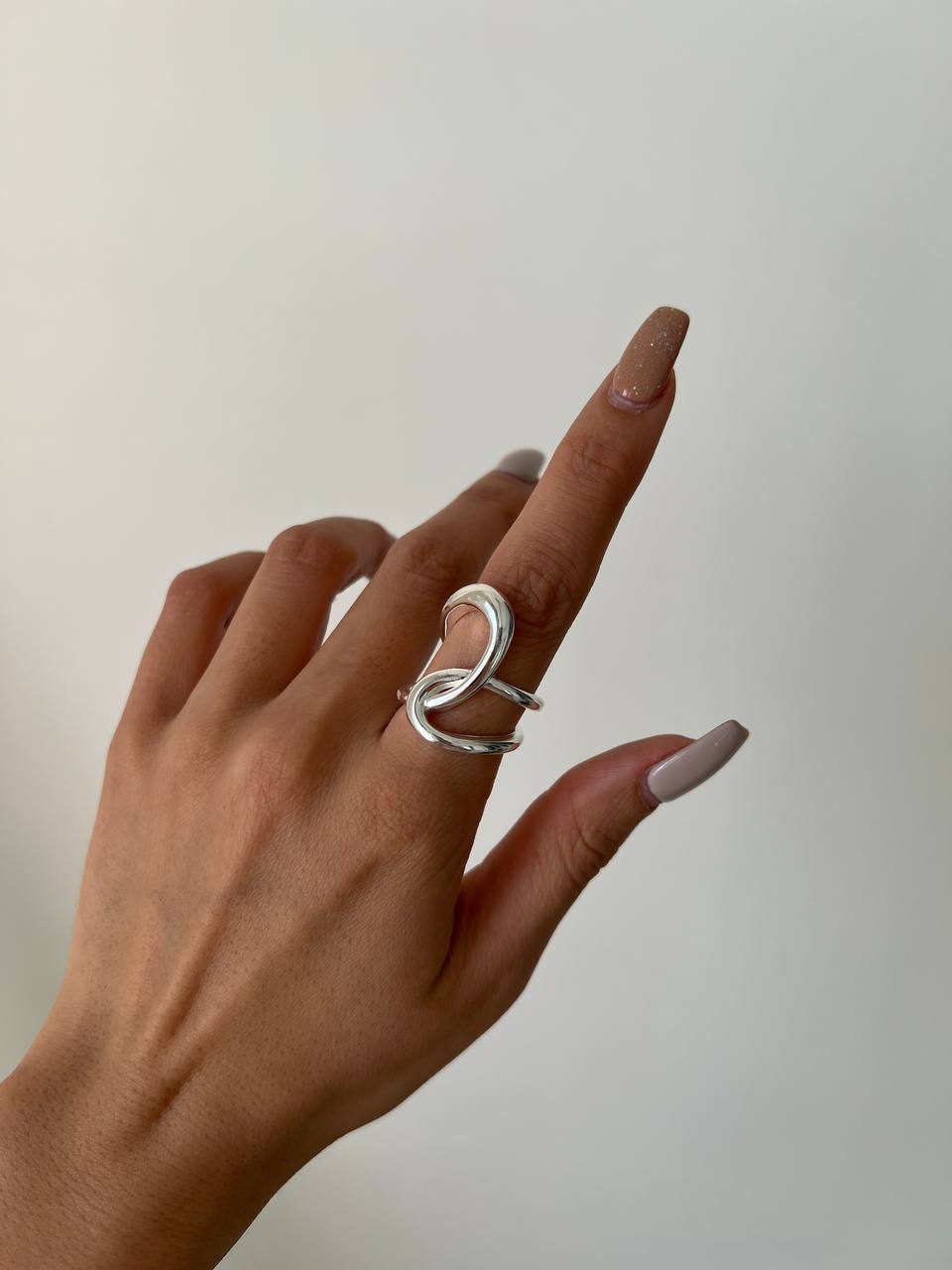 انگشتر مینیمال انتزایی ابکاری نقره