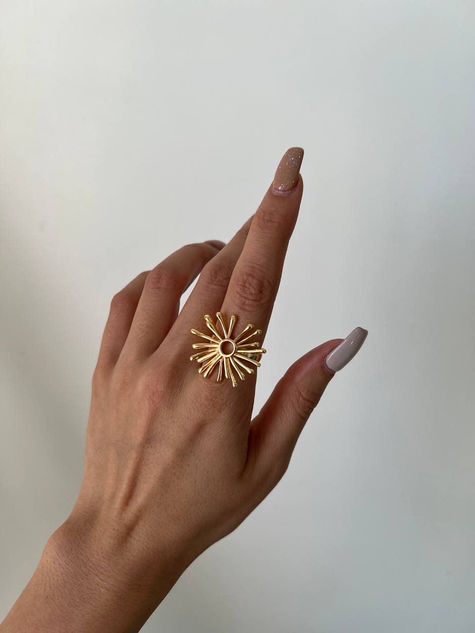 انگشتر طرح قاصدک مینیمال ابکاری نقره