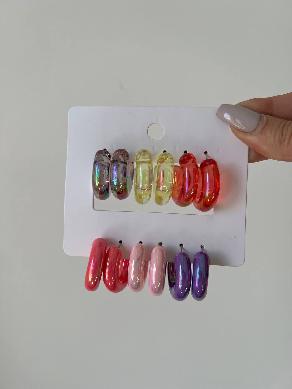 گوشواره پکی آبنباتی ۶ عددی میخی